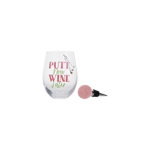 Wine Later by Queen of the Green - MHS - Bottle Stopper Gift Set