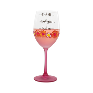 F*ck Off by Pretty Happy Girl - Gift Boxed 18 oz Wine Glass