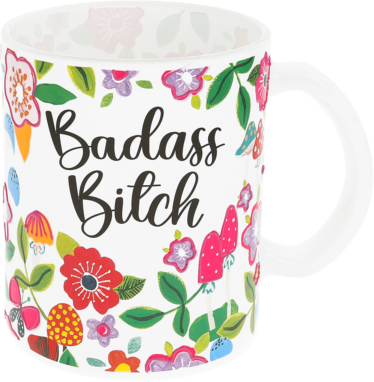 Badass Bitch by Pretty Happy Girl - Badass Bitch - 18 oz Glass Mug