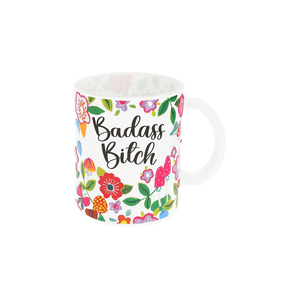 Badass Bitch by Pretty Happy Girl - 18 oz Glass Mug