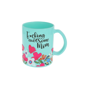 Awesome Mom by Pretty Happy Girl - 18 oz Glass Mug