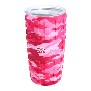 Mama Bear by Camo Community - 20 oz Travel Tumbler with 3D Silicone Wrap