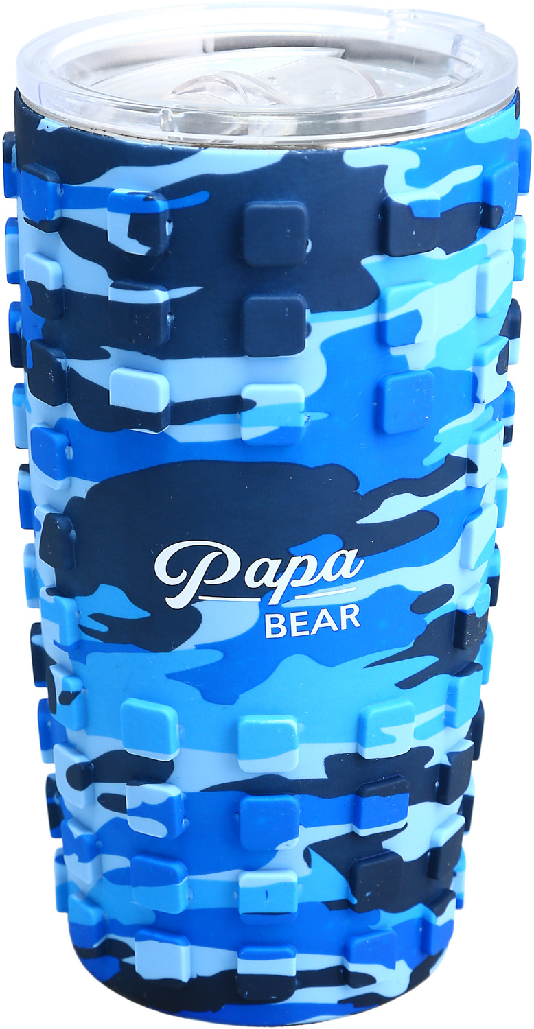 Papa Bear by Camo Community - Papa Bear - 20 oz Travel Tumbler with 3D Silicone Wrap