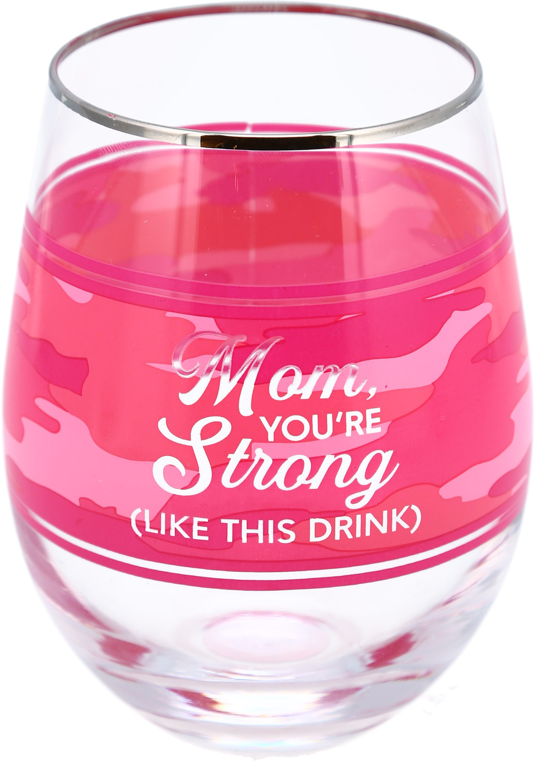 Mom by Camo Community - Mom - 18 oz Stemless Wine Glass