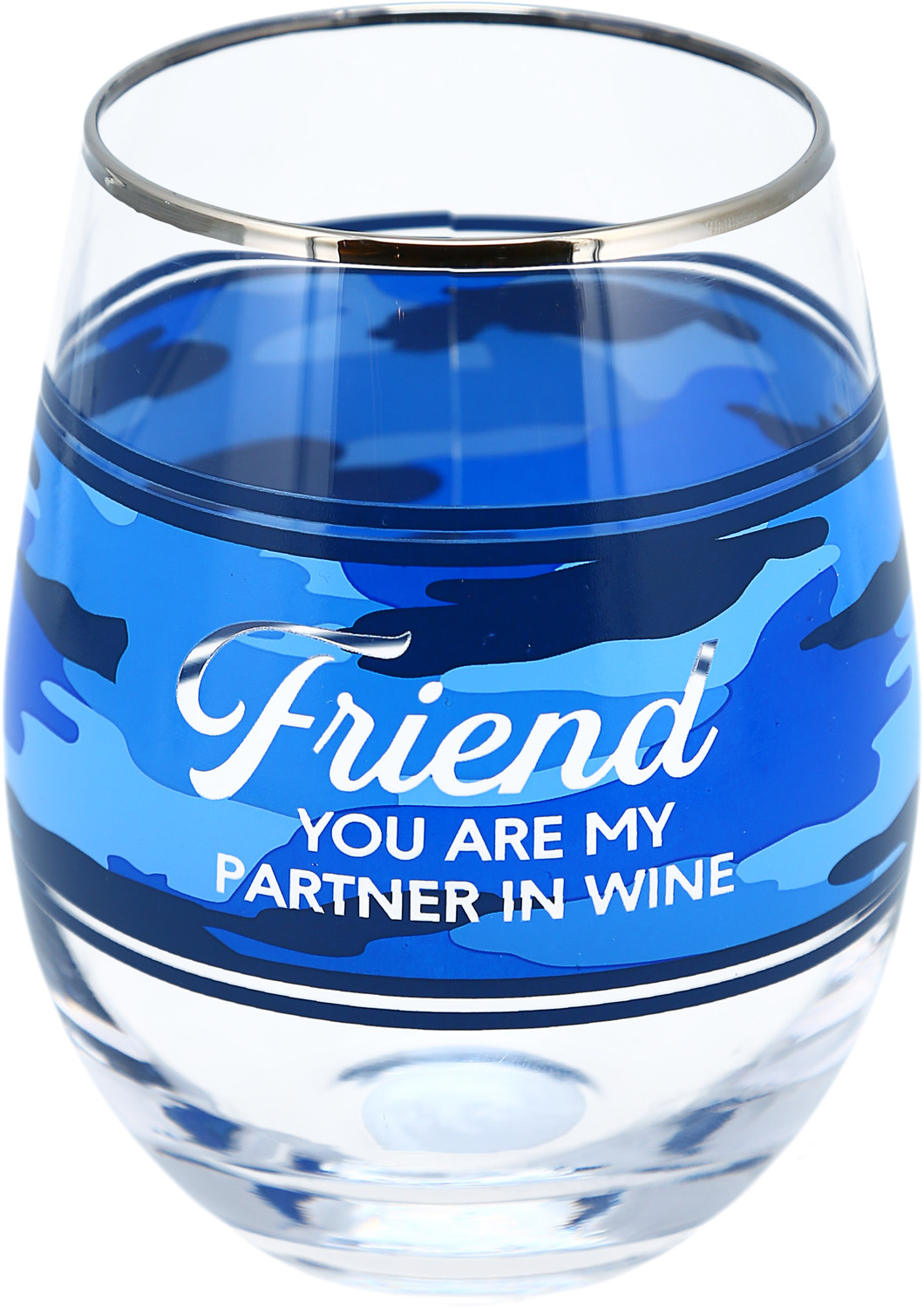 Friend by Camo Community - Friend - 18 oz Stemless Wine Glass