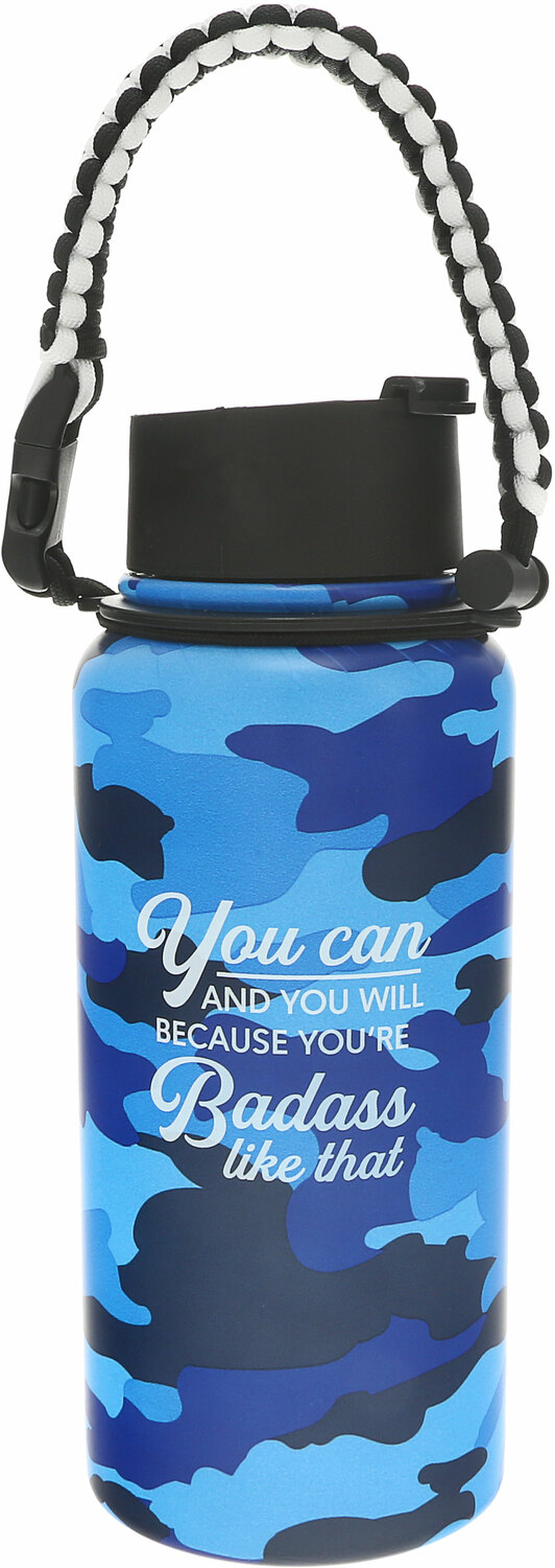 Badass by Camo Community - Badass - 32 oz Stainless Steel Water Bottle with Paracord Survival Handle