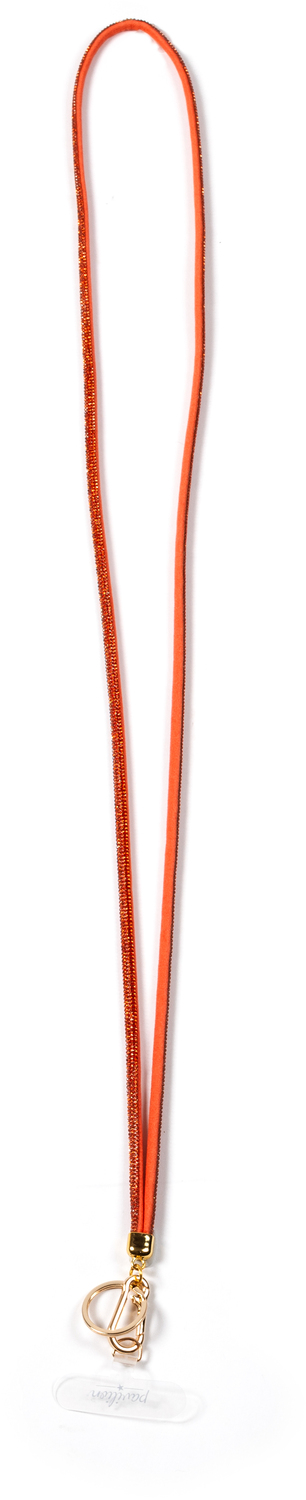 Orange Crossbody by In the Loop - Orange Crossbody - Soft Gemmed Phone Lanyard