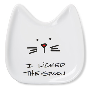 Licked the Spoon by Blobby Cat - 5" Ceramic Spoon Rest