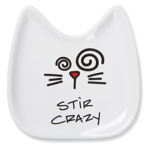 Stir Crazy by Blobby Cat - 5" Ceramic Spoon Rest