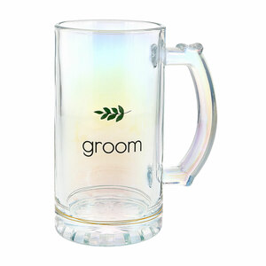 Groom by Love Grows - 16 oz Glass Stein