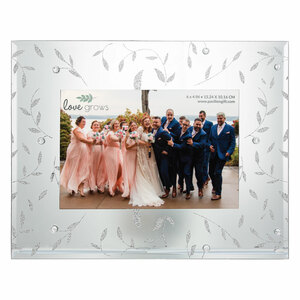 Clear Gems &  Silver Glitter by Love Grows - 9" x 7" Frame
(Holds 6" x 4" Photo)
