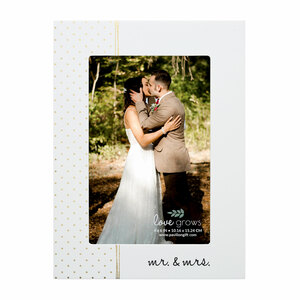Mr. & Mrs.  by Love Grows - 5.5" x 7.5" MDF Frame
(Holds 4" x 6" Photo)