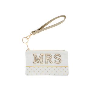 Mrs. by Love Grows - 8" x 5" Canvas Wristlet