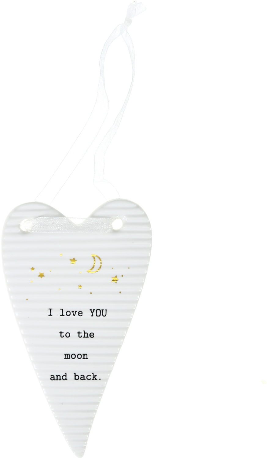 Moon & Back by Thoughtful Words - Moon & Back - 4" Hanging Heart Plaque