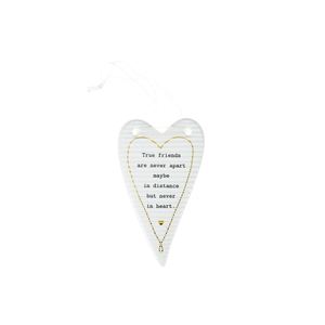 True Friends by Thoughtful Words - 4" Hanging Heart Plaque