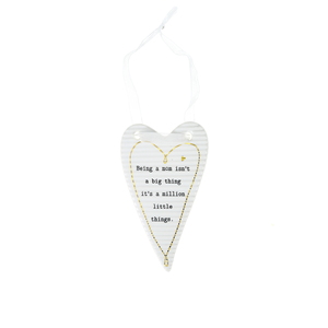 Mom by Thoughtful Words - 4" Hanging Heart Plaque