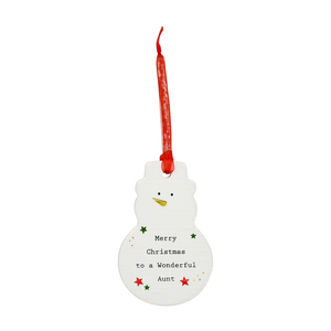 Aunt by Thoughtful Words - 3.75" Snowman Ornament