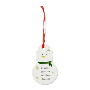 Friends by Thoughtful Words - 3.75" Snowman Ornament