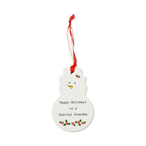 Grandma by Thoughtful Words - 3.75" Snowman Ornament