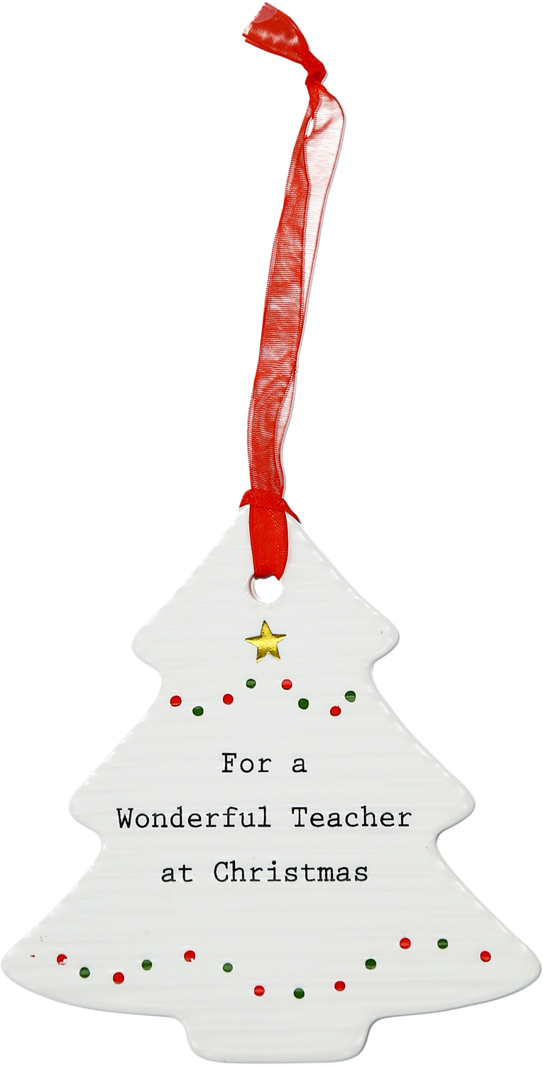 Teacher by Thoughtful Words - Teacher - 3.75" Christmas Tree Ornament