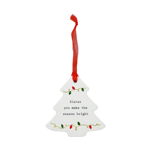 Sister by Thoughtful Words - 3.75" Christmas Tree Ornament