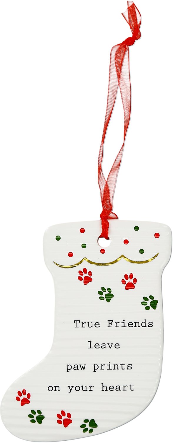 Paw Prints by Thoughtful Words - Paw Prints - 3.75" Stocking Ornament