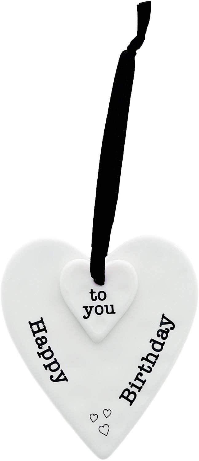 Happy Birthday by Sentimental Home - Happy Birthday - 3" Ceramic Keepsake Heart Plaque