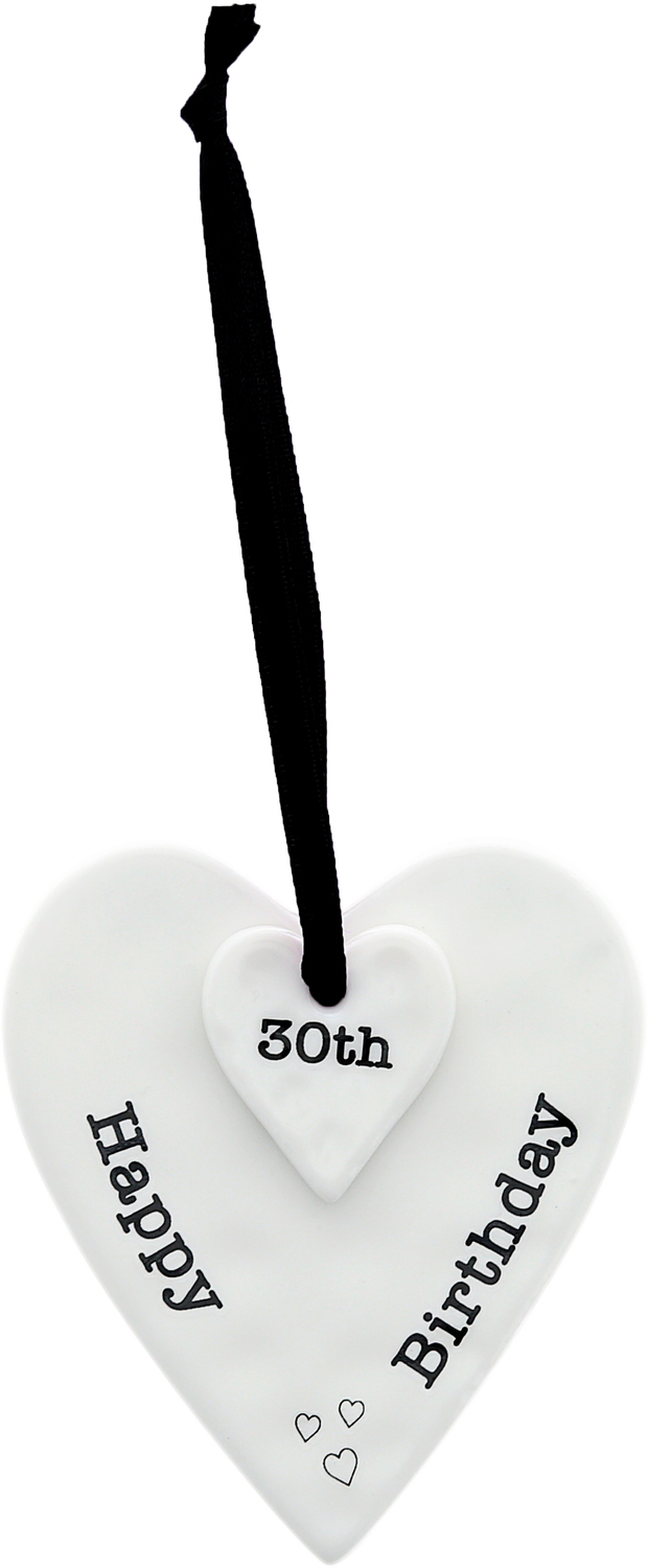 Happy 30th Birthday by Sentimental Home - Happy 30th Birthday - 3" Ceramic Keepsake Heart Plaque