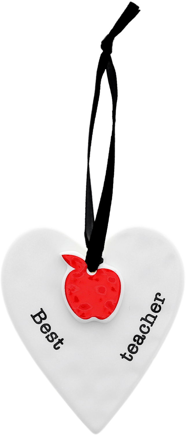 Best Teacher by Sentimental Home - Best Teacher - 3" Ceramic Keepsake Heart Plaque