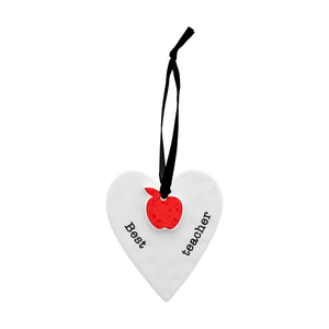 Best Teacher by Sentimental Home - 3" Ceramic Keepsake Heart Plaque
