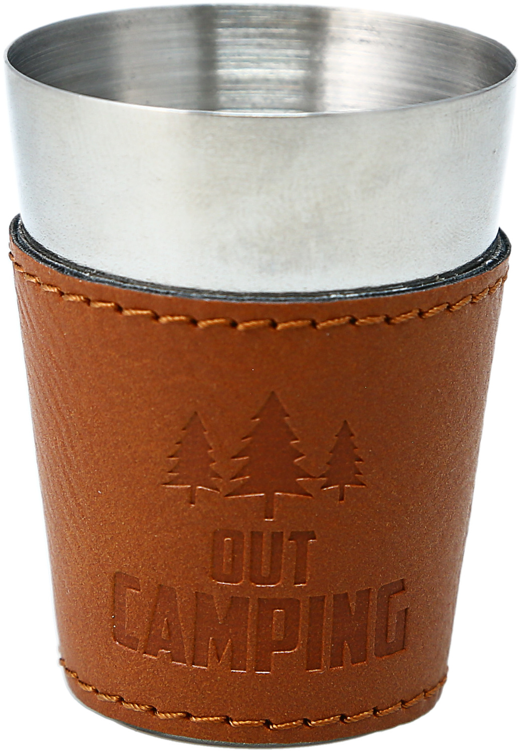 Out Camping by Man Out - Out Camping - Stainless Shot Glass with Sleeve