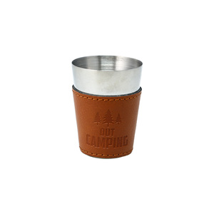 Out Camping by Man Out - Stainless Shot Glass with Sleeve