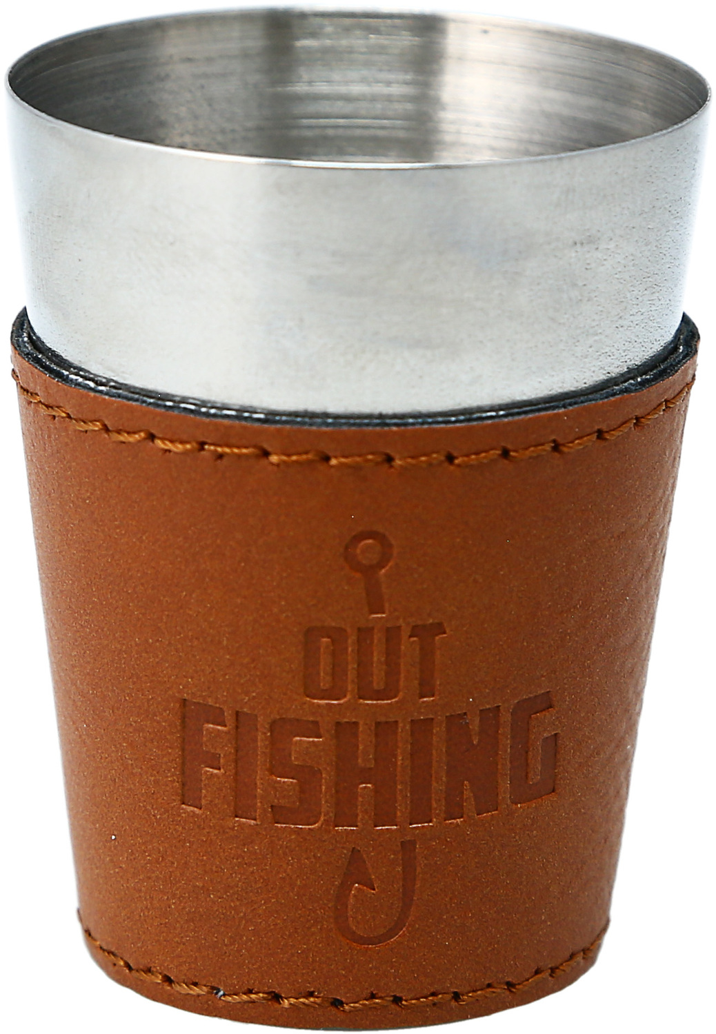 Out Fishing by Man Out - Out Fishing - Stainless Shot Glass with Sleeve