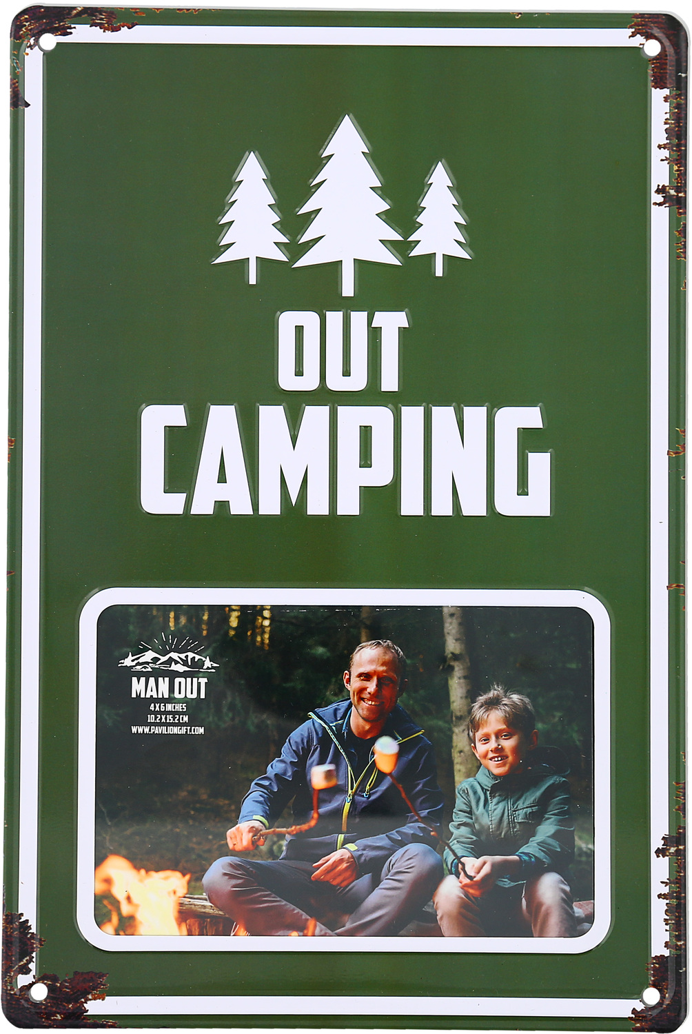 Out Camping by Man Out - Out Camping - 8" x 11.75" Tin Frame
(Holds 6" x 4" Photo)