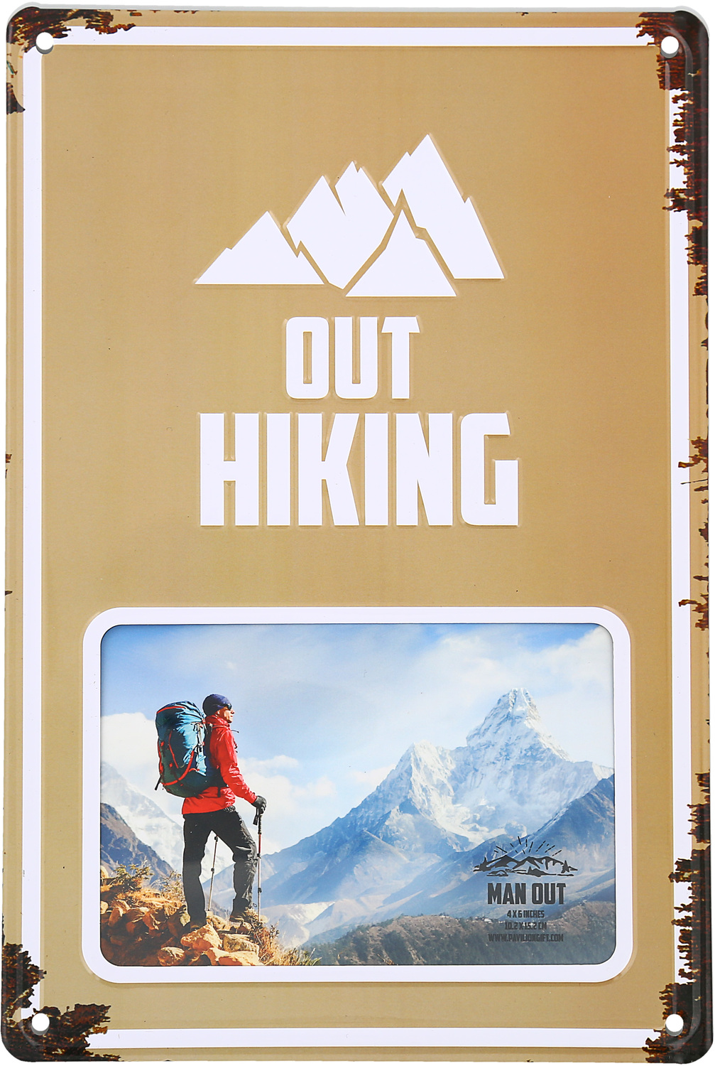 Out Hiking by Man Out - Out Hiking - 8" x 11.75" Tin Frame
(Holds 6" x 4" Photo)