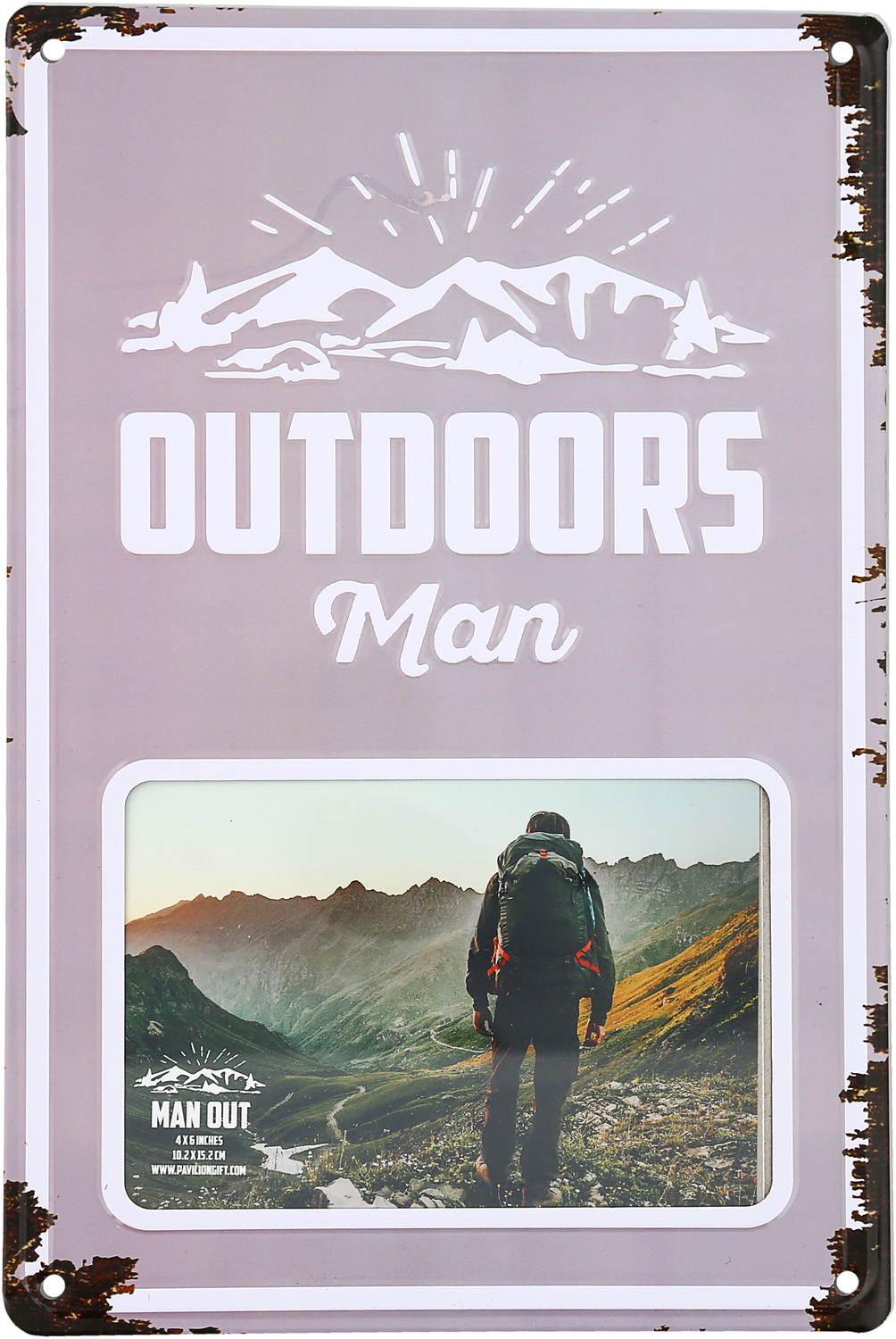 Outdoors Man by Man Out - Outdoors Man - 8" x 11.75" Tin Frame
(Holds 6" x 4" Photo)