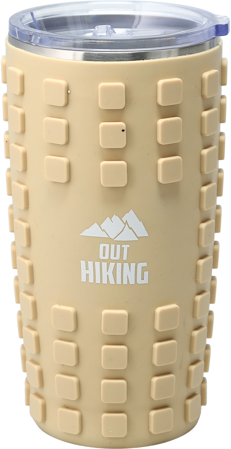 Out Hiking by Man Out - Out Hiking - 20 oz Travel Tumbler with 3D Silicone Wrap