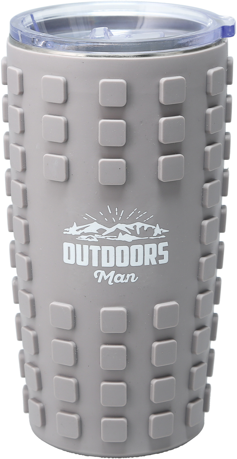 Outdoors Man  by Man Out - Outdoors Man  - 20 oz Travel Tumbler with 3D Silicone Wrap