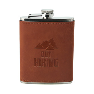 Out Hiking by Man Out - PU Leather & Stainless Steel 8 oz Flask