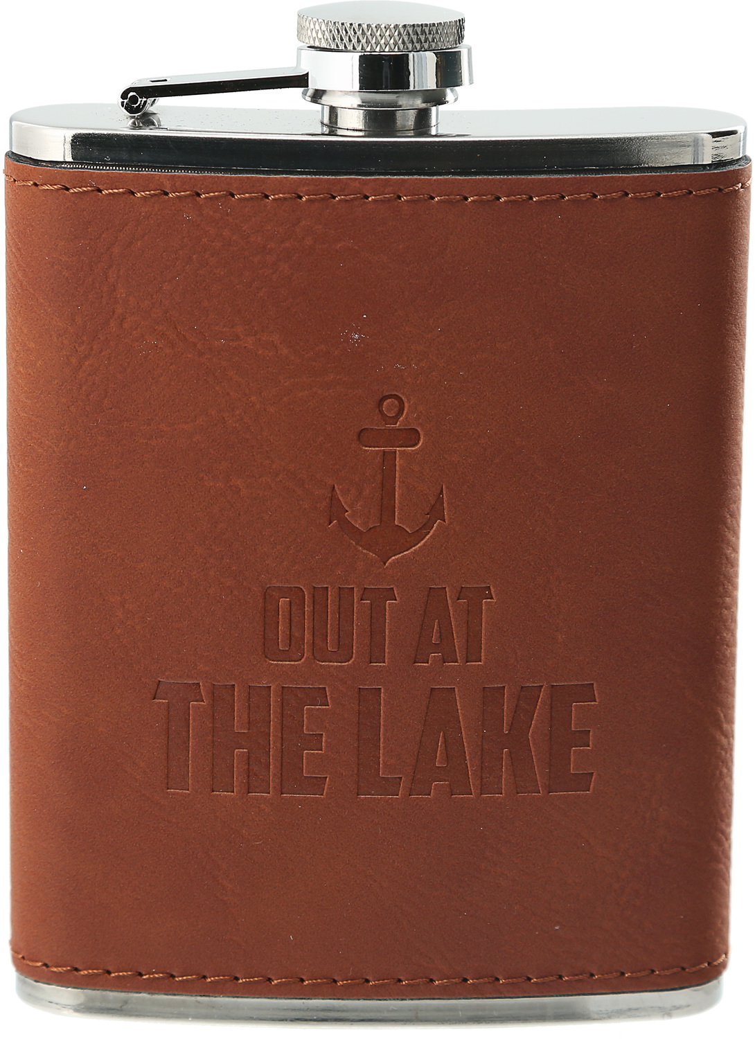 Out at the Lake by Man Out - Out at the Lake - PU Leather & Stainless Steel 8 oz Flask
