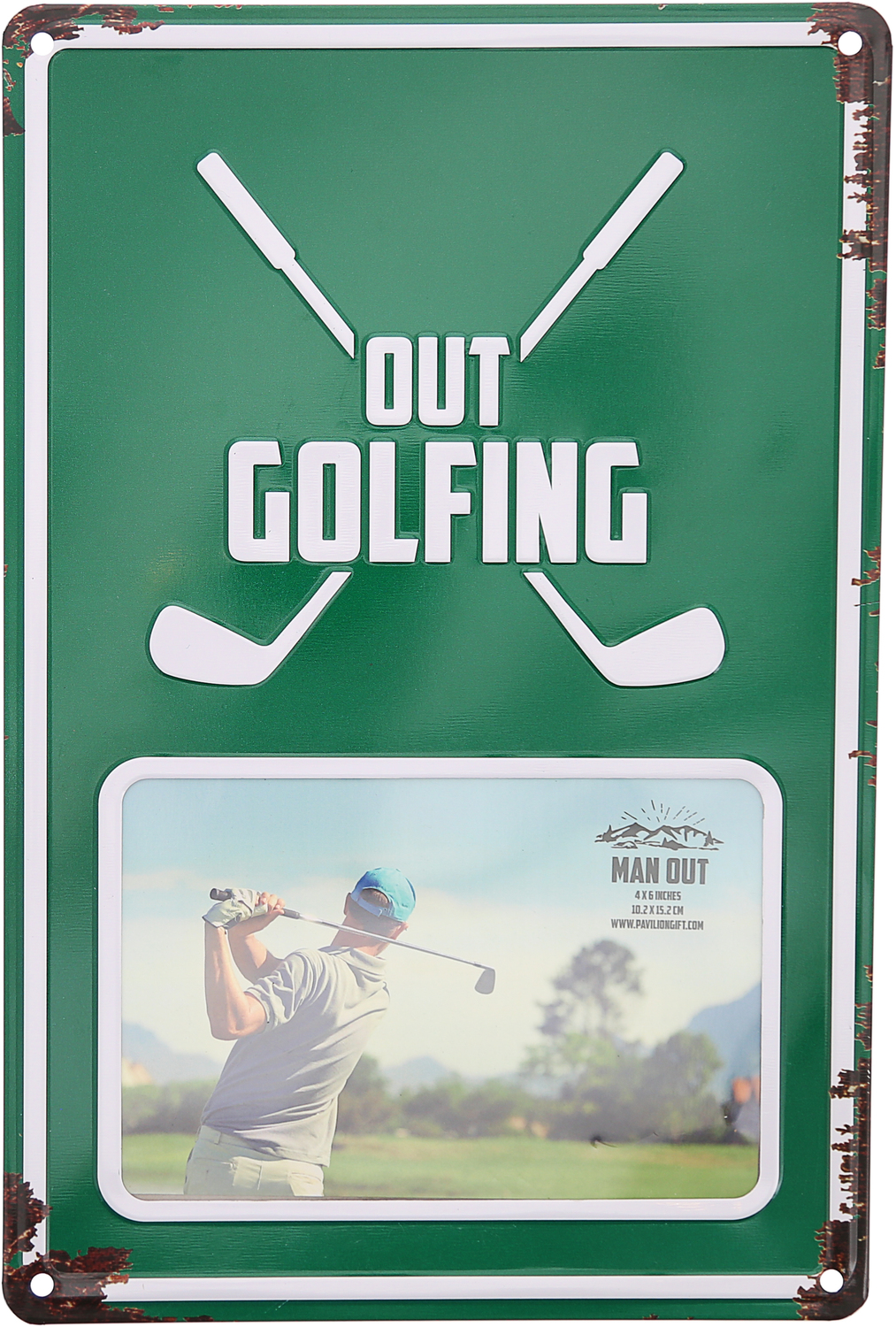 Out Golfing by Man Out - Out Golfing - 8" x 11.75" Tin Frame
(Holds 6" x 4" Photo)