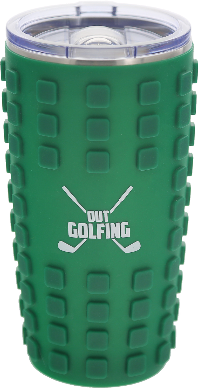 Out Golfing by Man Out - Out Golfing - 20 oz Travel Tumbler with 3D Silicone Wrap