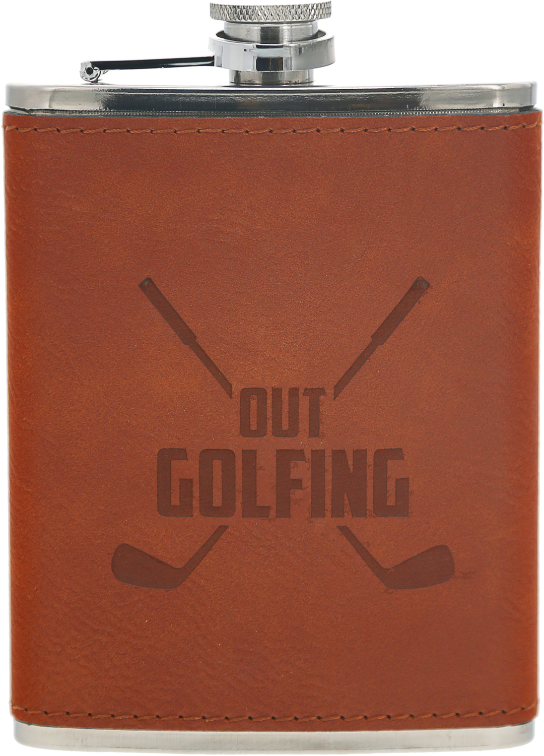 Out Golfing by Man Out - Out Golfing - PU Leather & Stainless Steel 8 oz Flask