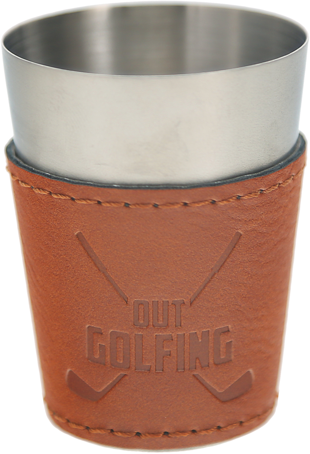 Out Golfing by Man Out - Out Golfing - Stainless Shot Glass with Sleeve
