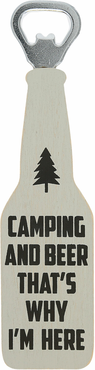 Camping by Man Out - Camping - 7" Bottle Opener Magnet