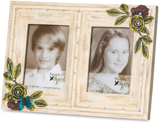Double Ivory Floral by Simple Spirits - 5.5" x 7.75 Photo Frame  (Holds 2.5" x 3.5" Photo)