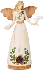 Peace by Simple Spirits - 9" Angel Holding Doves
