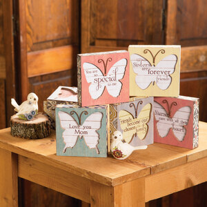 Pavilion Gift Company Simple Spirits 41090 Nanas are The Heart of The Family Butterfly Plaque 4-1/2 