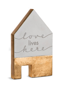 Love Lives Here by Sweet Concrete - 5" x 1" x 8" Cement House