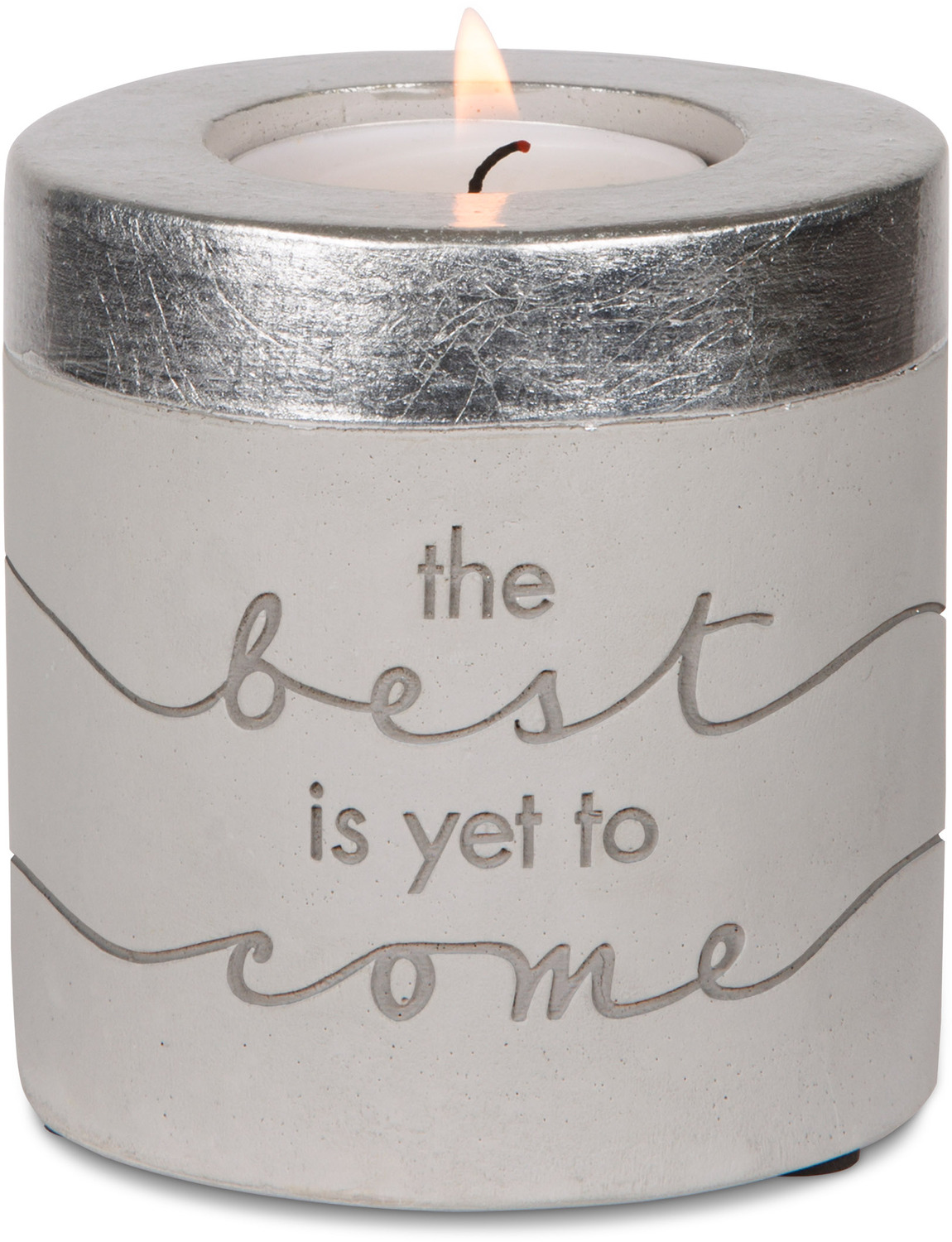 The Best, 3" x 3" Cement Candle Holder Sweet Concrete Pavilion